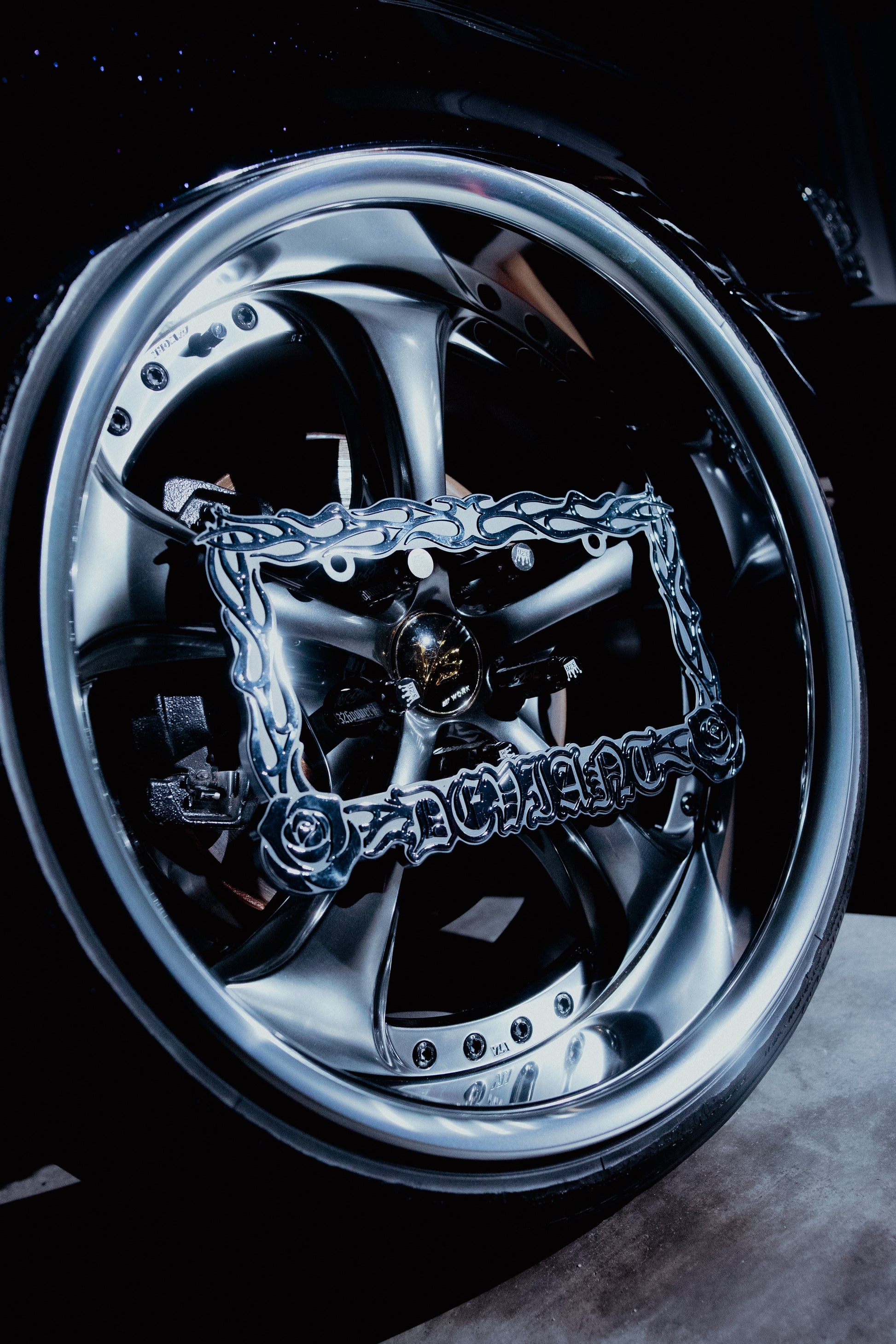 BURNING ROSE CHROME PLATE FRAME