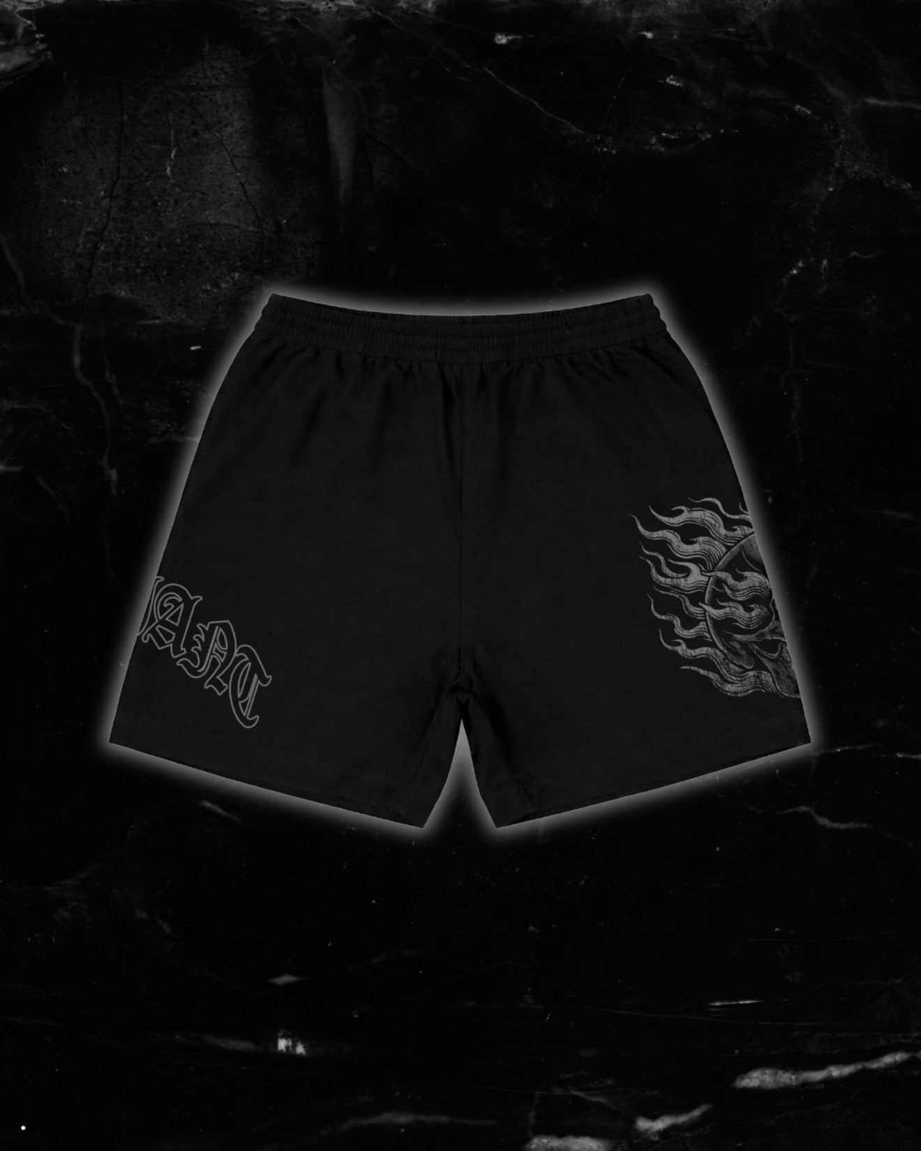 LIMITED FLAMING SKULL SHORTS