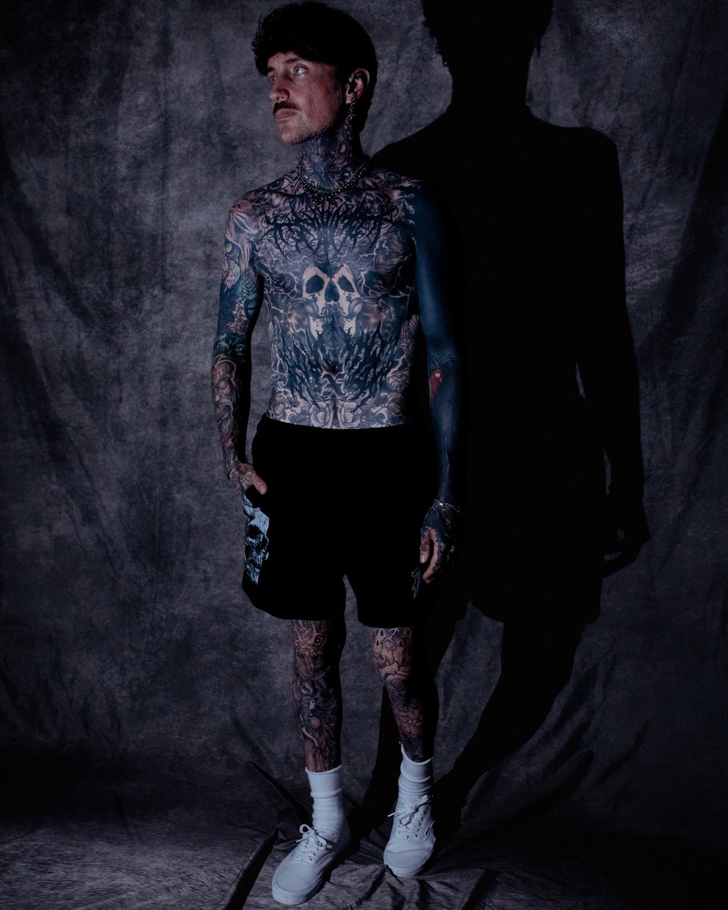 LIMITED FLAMING SKULL SHORTS