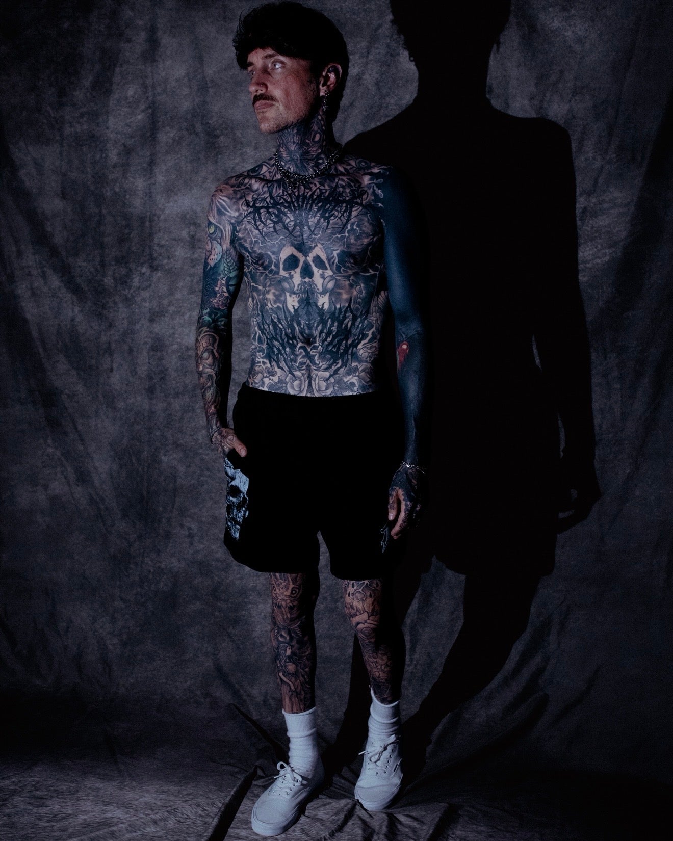 LIMITED FLAMING SKULL SHORTS